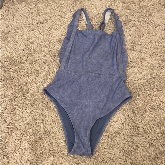 aerie Other - aerie denim-wash one piece swimsuit